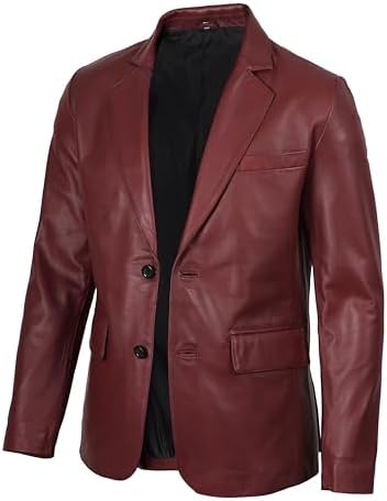Men's Brown Genuine Leather Blazer Soft Real Italian Fitted